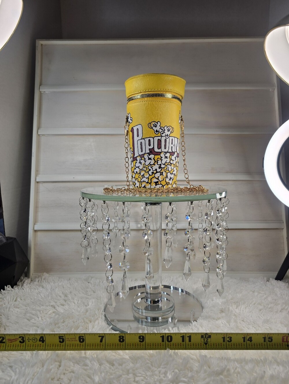 Yellow Popcorn-Themed Crossbody Bag - Home Dining Accessory